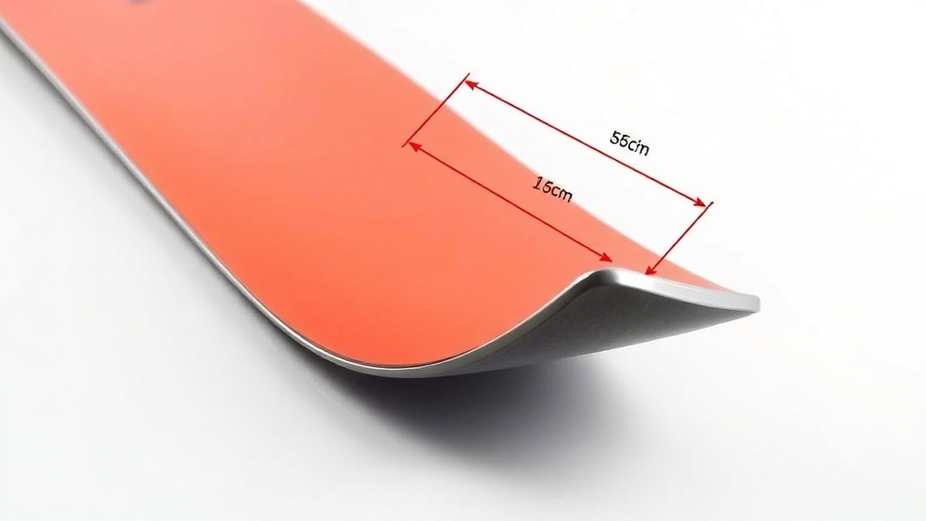 스키 판의 탑, 웨이스트, 테일 너비 차이에 의해 형성되는 사이드컷 곡률과 회전 반경의 기하학적 원리